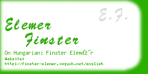 elemer finster business card